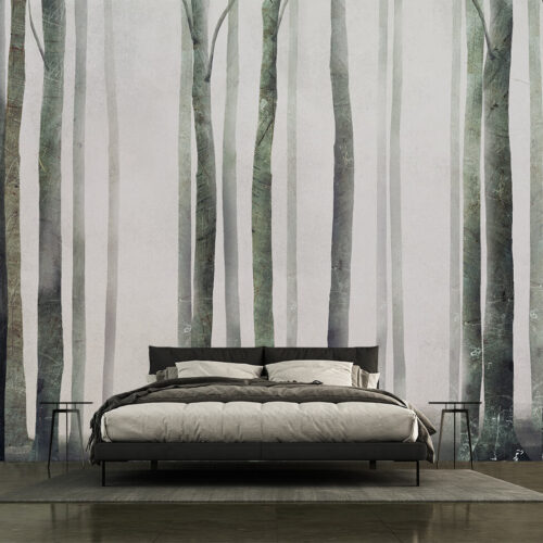 Tapety do małej sypialni las we mgle