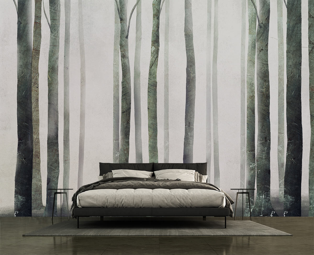 Tapety do małej sypialni las we mgle