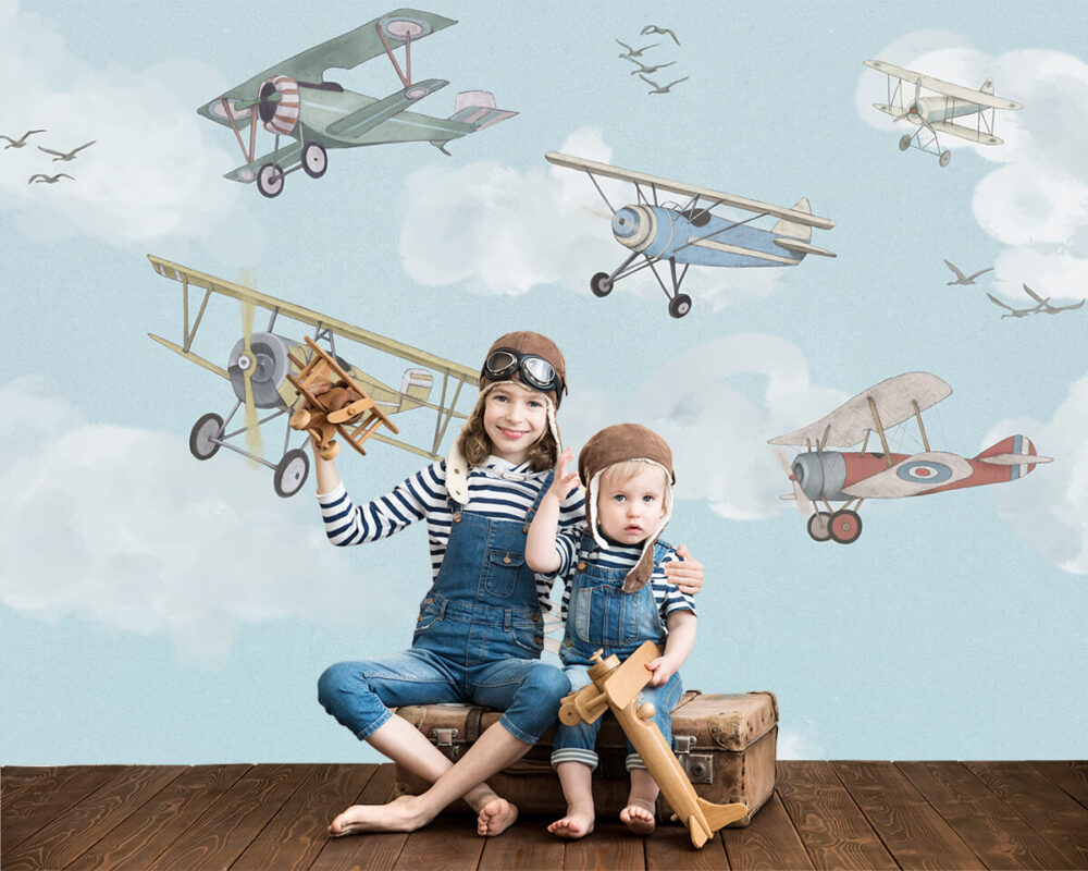 Fototapety dla dzieci - Samoloty Vintage
