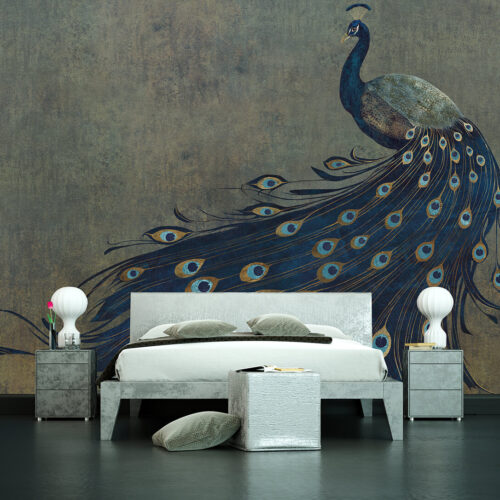 aranżacja nowoczesnej sypialni - piękna tapeta artystyczna na wymiar