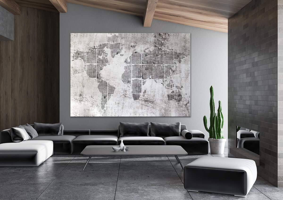 nowoczesny salon - obrazy na ścianę Mapy