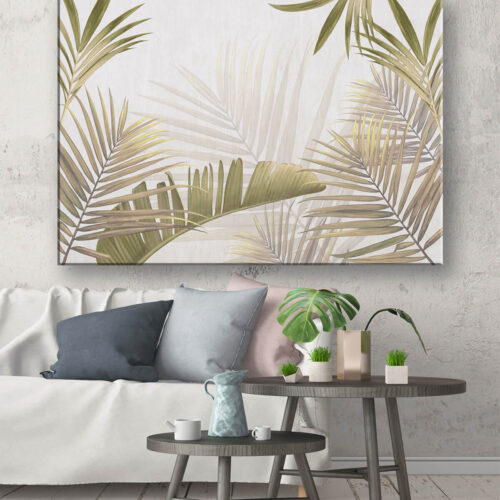 stylowe wnętrze w stylu skandynawskim obraz na ścianę z palmami