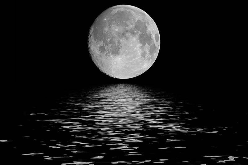 obraz na płótnie Księżyc czarno biały
