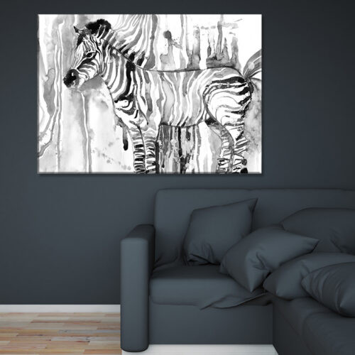 obraz na płótnie Zebra abstrakcja czarno biały