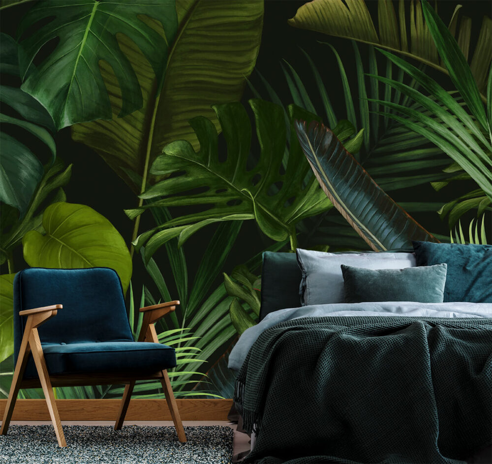 Dżungla egzotyczna - liście palm - Interior