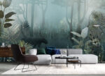 tapeta do salonu w stylu urban jungle