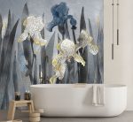 Artystyczna Fototapeta do łazienki z motywem kwiatowym “Kakitsubata” - obrazek 5