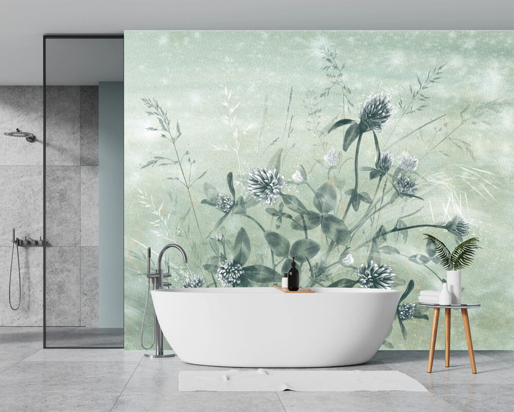 wodoodporna fototapeta w stylu botanicznym