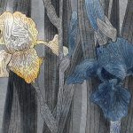 Artystyczna Fototapeta do łazienki z motywem kwiatowym “Kakitsubata” - obrazek 9