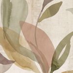 Delikatna fototapeta roślinna w jasnej, naturalnej kolorystyce z subtelnym motywem liści