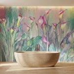 Fototapeta roślinna do łazienki spa przy wannie