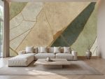 Fototapeta do salonu beżowa art deco – elegancka abstrakcja