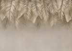 Jasna naturalna fototapeta beżowa z liśćmi palmy – spokojne tło do nowoczesnych wnętrz.