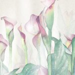 Jasna roślinna fototapeta do łazienki w stylu japandi – naturalne liście, matowe wykończenie