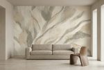 Fototapeta z motywem roślinnym do jasnego salonu w spokojnej, naturalnej kolorystyce