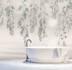 Tapeta łazienkowa w stylu japandi