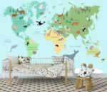 Mapa Świata dla dzieci - Fototapety edukacyjne