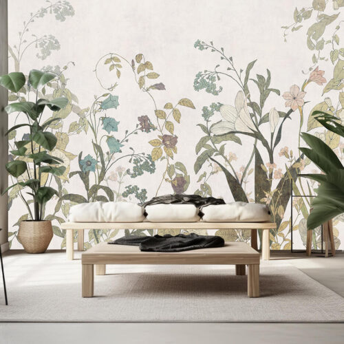 tapety botaniczne do salonu inspirowane Japonią