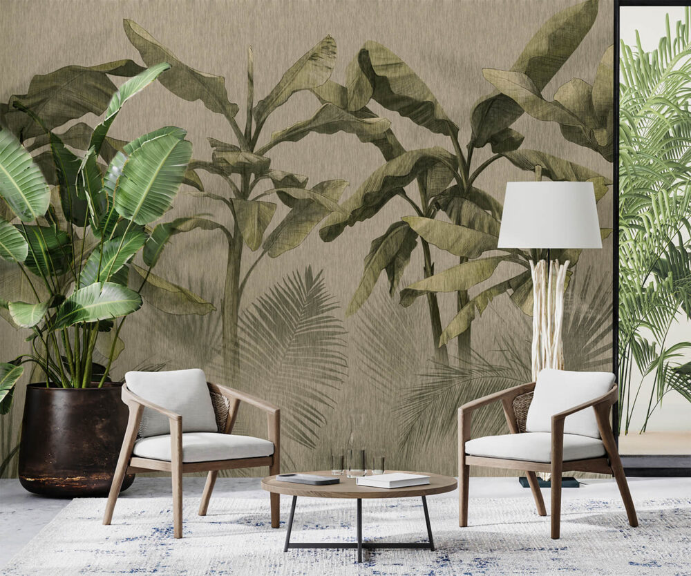 tapeta na ścianę w stylu urban jungle