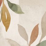 Naturalna fototapeta roślinna w jasnej kolorystyce inspirowana delikatnymi liśćmi