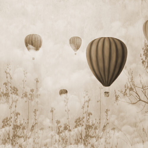 obraz balony vintage sepia