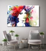obraz na plotnie abstrakcja kobieta kolor