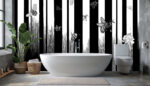 Innowacyjny design łazienki w ciemnych tonach