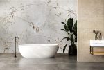 Wodoodporna tapeta łazienkowa z motywem roślinnym